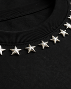 BillionaireZ Star Studded Materialistic Crop Tee- Black