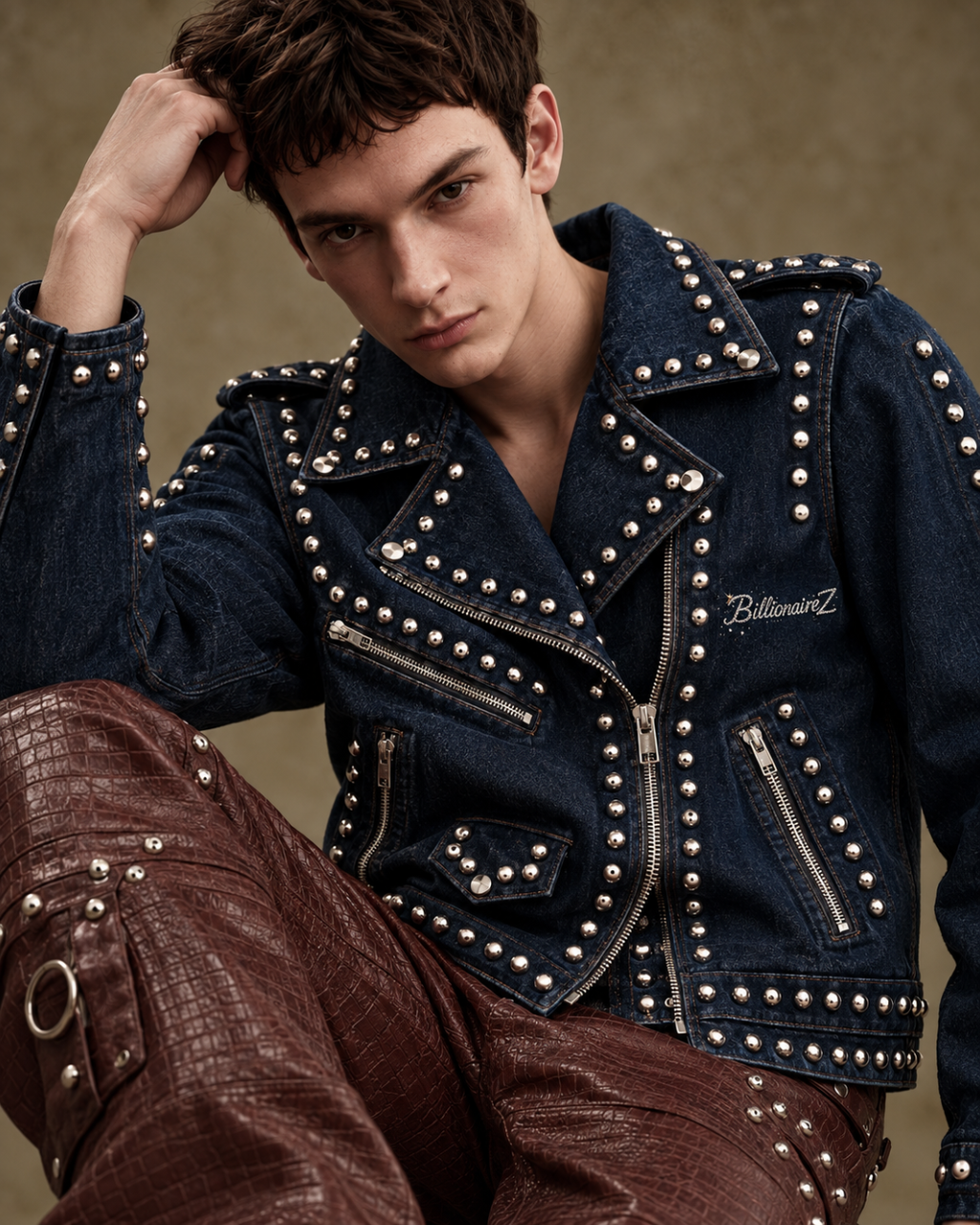 Too Wild for Heaven Denim Jacket- Navy