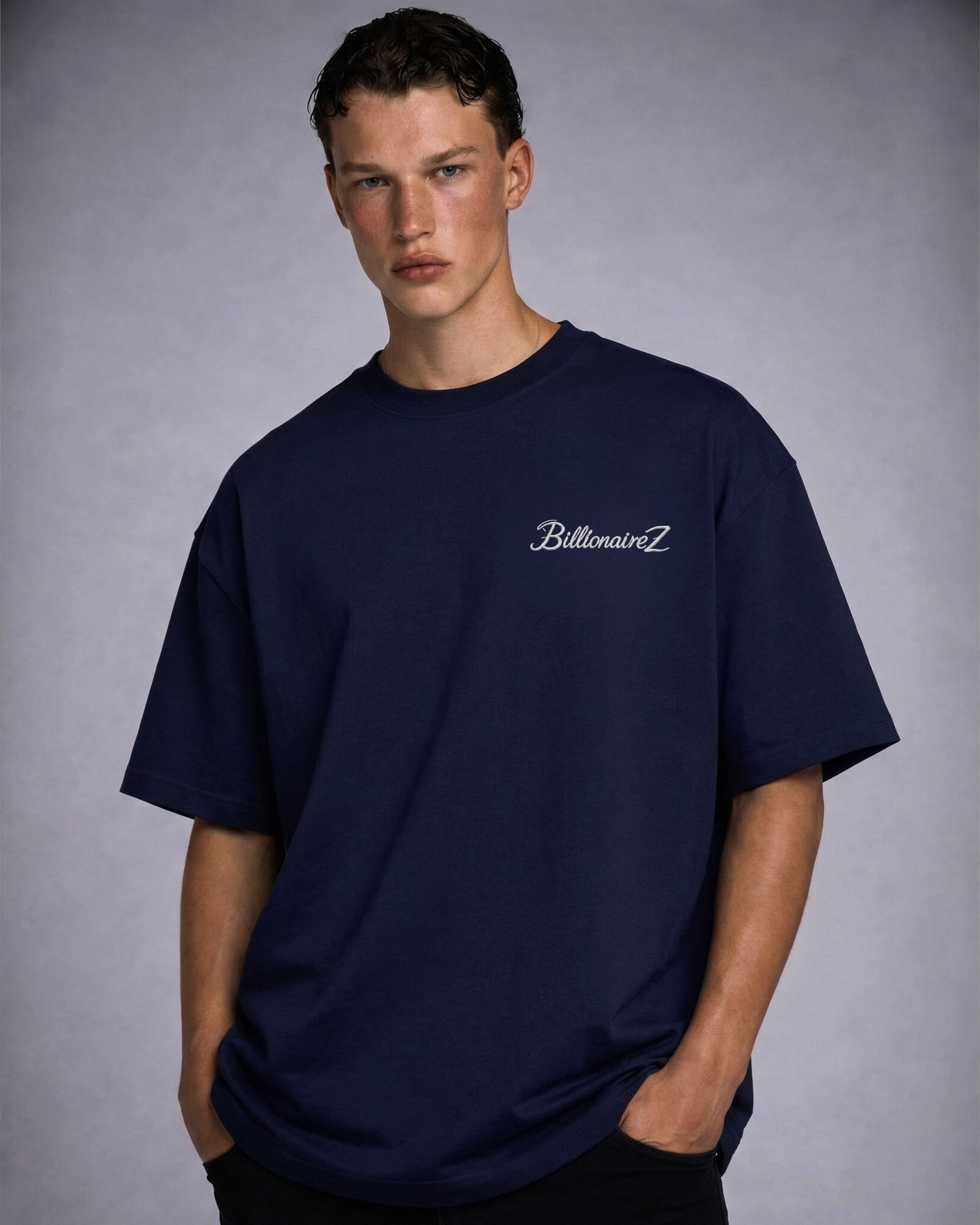 BillionaireZ Core Oversized Tee- Royal Navy