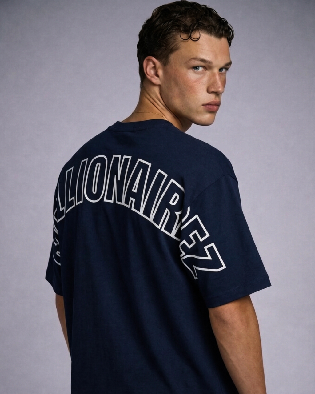 BillionaireZ “Legacy Arch” Oversized Tee- Royal Navy
