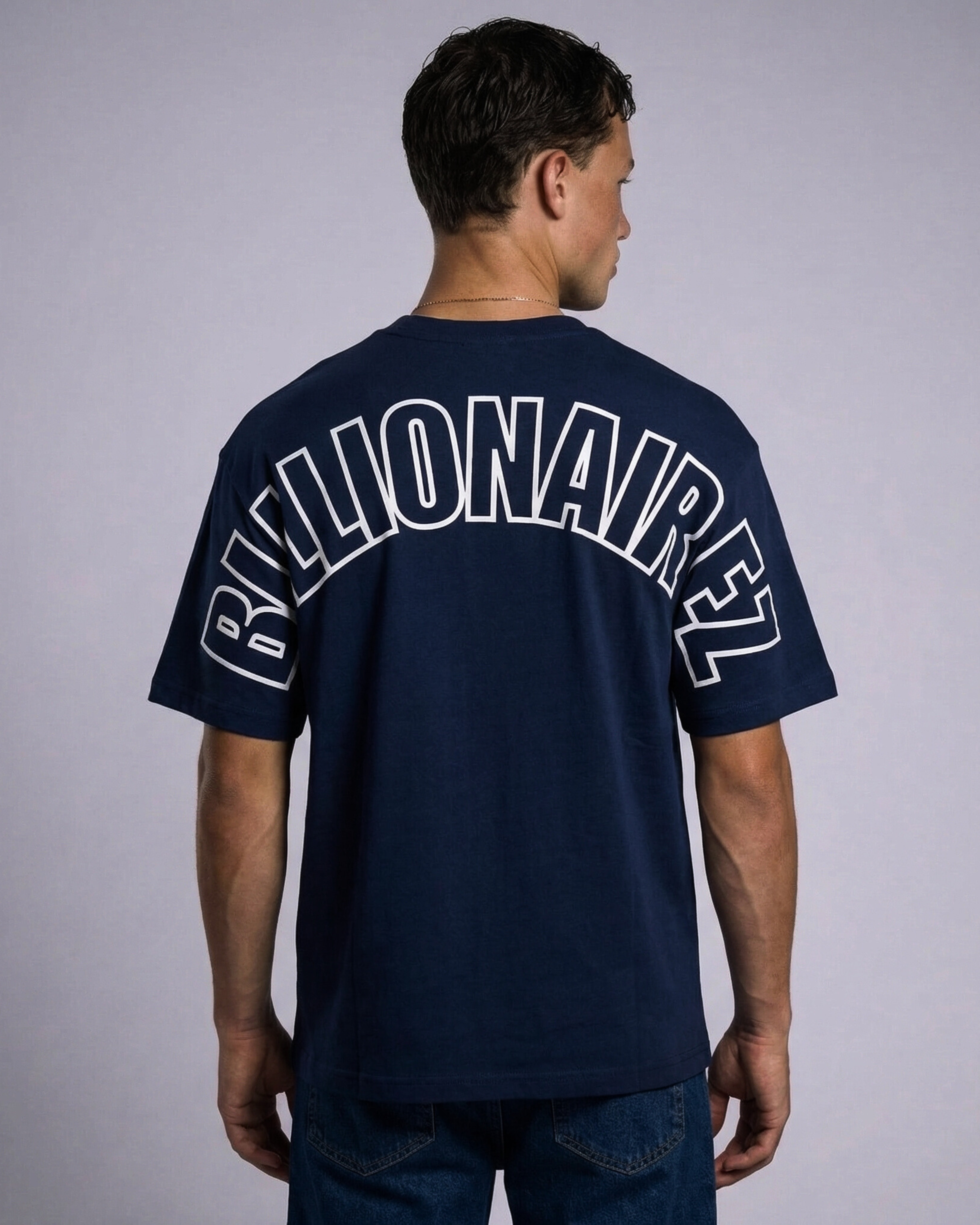 BillionaireZ “Legacy Arch” Oversized Tee- Royal Navy