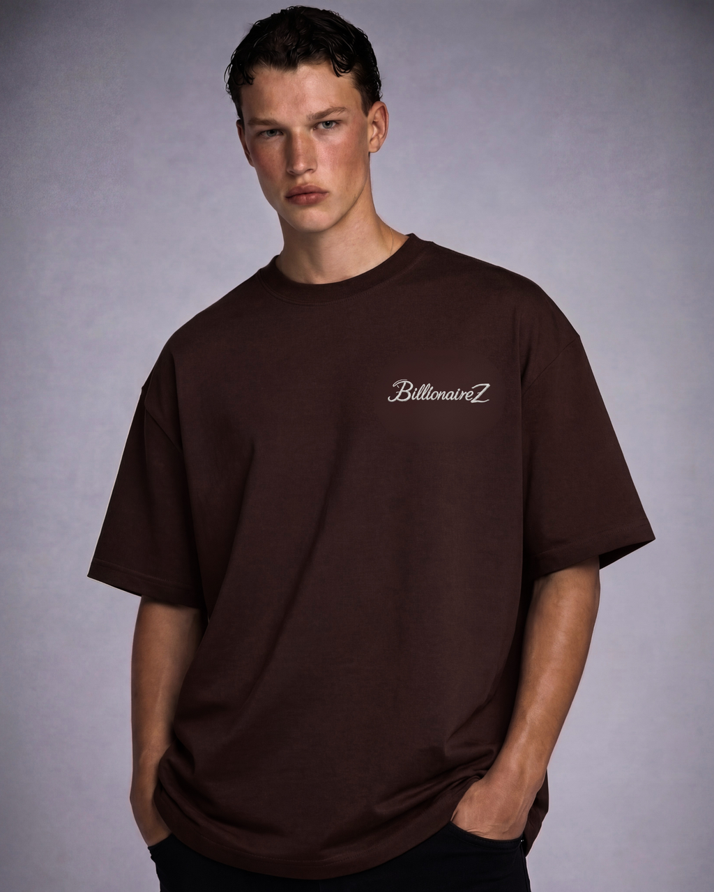 BillionaireZ “Legacy Arch” Oversized Tee - Cocoa Brown