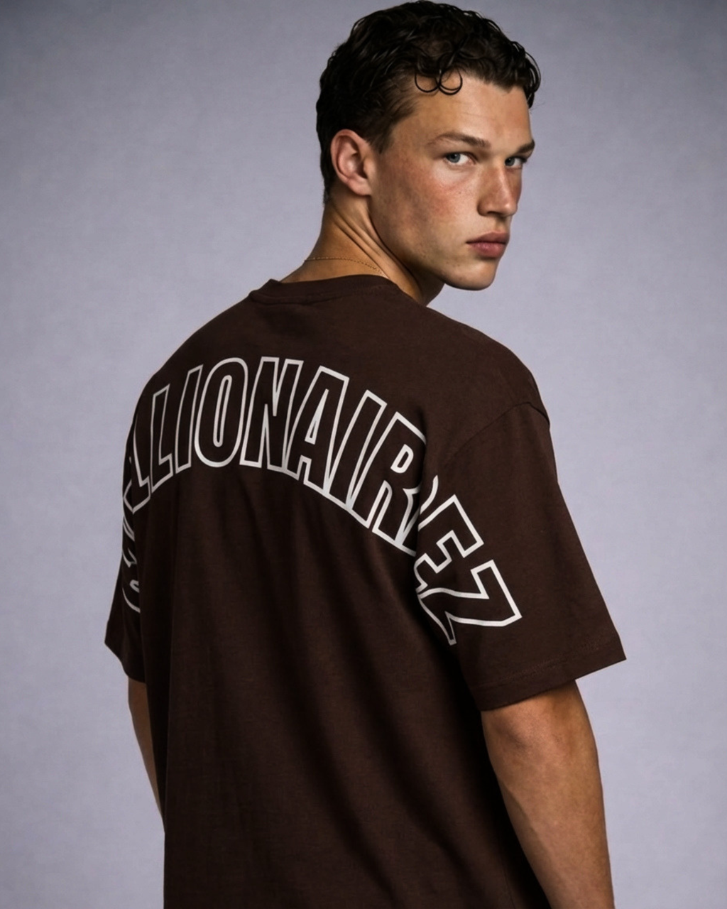 BillionaireZ “Legacy Arch” Oversized Tee - Cocoa Brown
