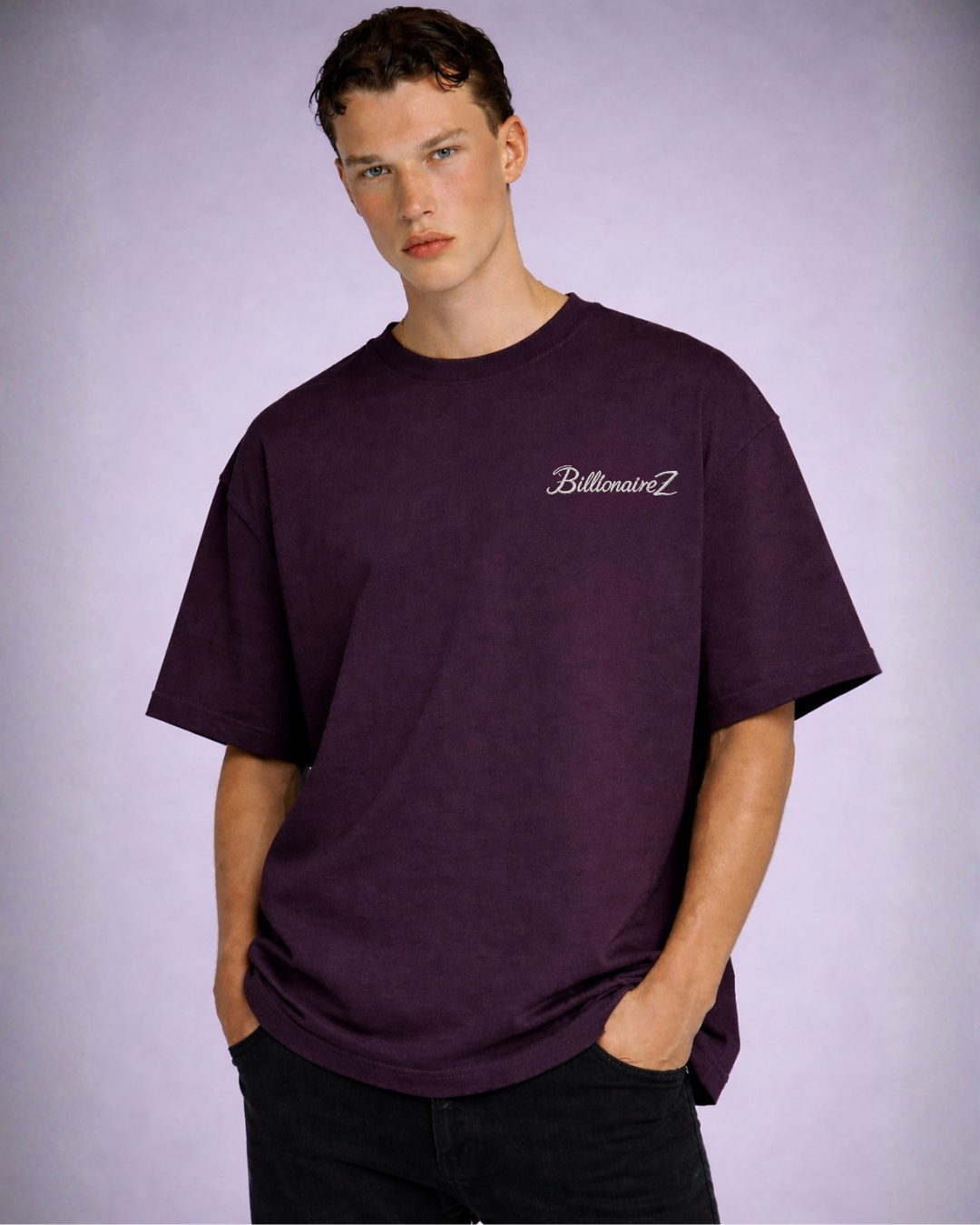 BillionaireZ Core Oversized Tee- Rich Wine Plum