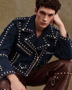 Too Wild for Heaven Denim Jacket- Navy