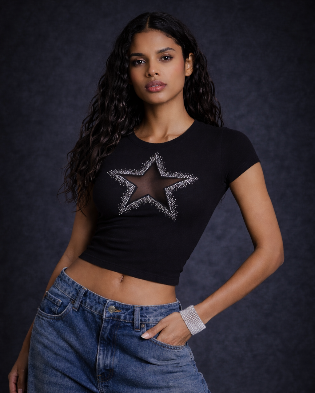 BillionaireZ Starlight Cutout Crop Top