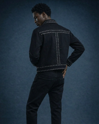 BillionaireZ Noir Regiment Studded Denim Jacket
