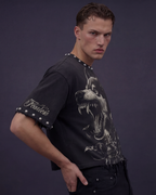 BillionaireZ Fearless Wolf Studded Tee