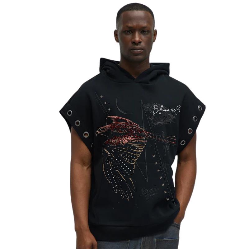 Silent in the Dark – Sleeveless Hawk Hoodie