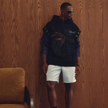 Silent in the Dark – Sleeveless Hawk Hoodie