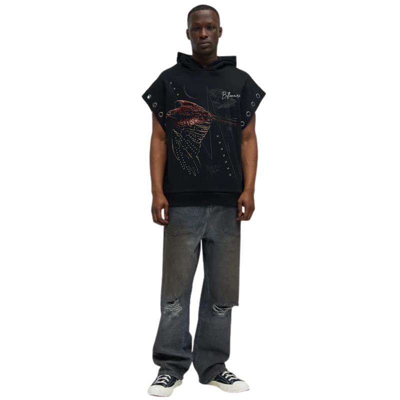 Silent in the Dark – Sleeveless Hawk Hoodie