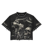 BillionaireZ Fearless Wolf Studded Tee